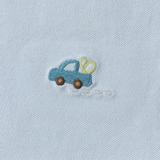 Dave&Bella Toddler Boys Blue Classic Simple Car Embroidery Soft Polos