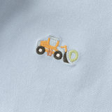 Dave&Bella Toddler Boys Blue Classic Simple Car Embroidery Soft Polos