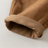 Dave&Bella Toddler Boys Brown Classic Simple Versatile Cozy Cotton Pants