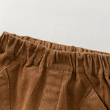 Dave&Bella Toddler Boys Brown Classic Simple Versatile Cozy Cotton Pants
