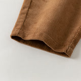 Dave&Bella Toddler Boys Brown Classic Simple Versatile Cozy Cotton Pants