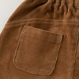 Dave&Bella Toddler Boys Brown Classic Simple Versatile Cozy Cotton Pants