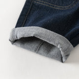 Dave&Bella Toddler Boys Denim Blue Fashion Loose Comfortable Jeans