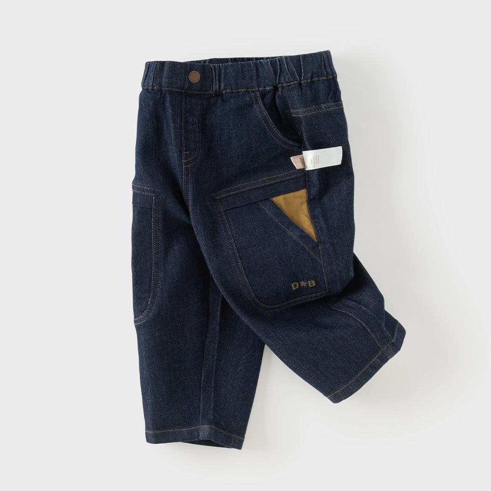 Dave&Bella Toddler Boys Denim Blue Fashion Loose Comfortable Jeans