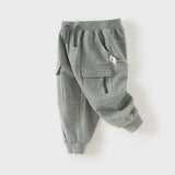 Dave&Bella Toddler Boys Gray Simple Versatile Jogger Pants