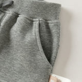 Dave&Bella Toddler Boys Gray Simple Versatile Jogger Pants