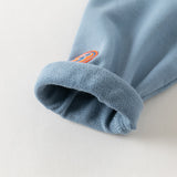 Dave&Bella Toddler Boys Blue Cozy Simple Versatile Round Collar Sweatshirts