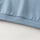 Dave&Bella Toddler Boys Blue Cozy Simple Versatile Round Collar Sweatshirts