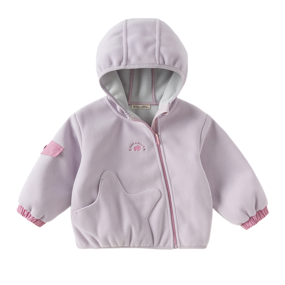 Dave&Bella Toddler Girls Multiple Colors Fleece Warm Soft Design Hooded Coats