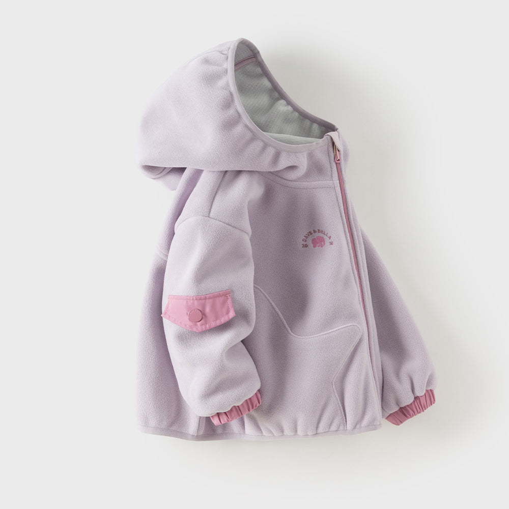 Dave&Bella Toddler Girls Multiple Colors Fleece Warm Soft Design Hooded Coats
