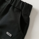 Dave&Bella Toddler Boys Black Simple Versatile Comfortable Jogger Pants
