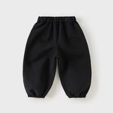 Dave&Bella Toddler Boys Black Simple Versatile Comfortable Jogger Pants