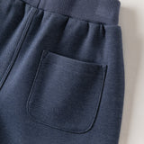 Dave&Bella Toddler Boys Denim Blue Simple Versatile Elastic Waist Jogger Pants