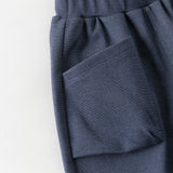 Dave&Bella Toddler Boys Denim Blue Simple Versatile Elastic Waist Jogger Pants