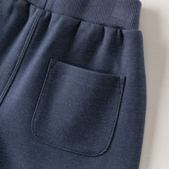 Dave&Bella Toddler Boys Denim Blue Simple Versatile Elastic Waist Jogger Pants