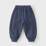 Dave&Bella Toddler Boys Denim Blue Simple Versatile Elastic Waist Jogger Pants