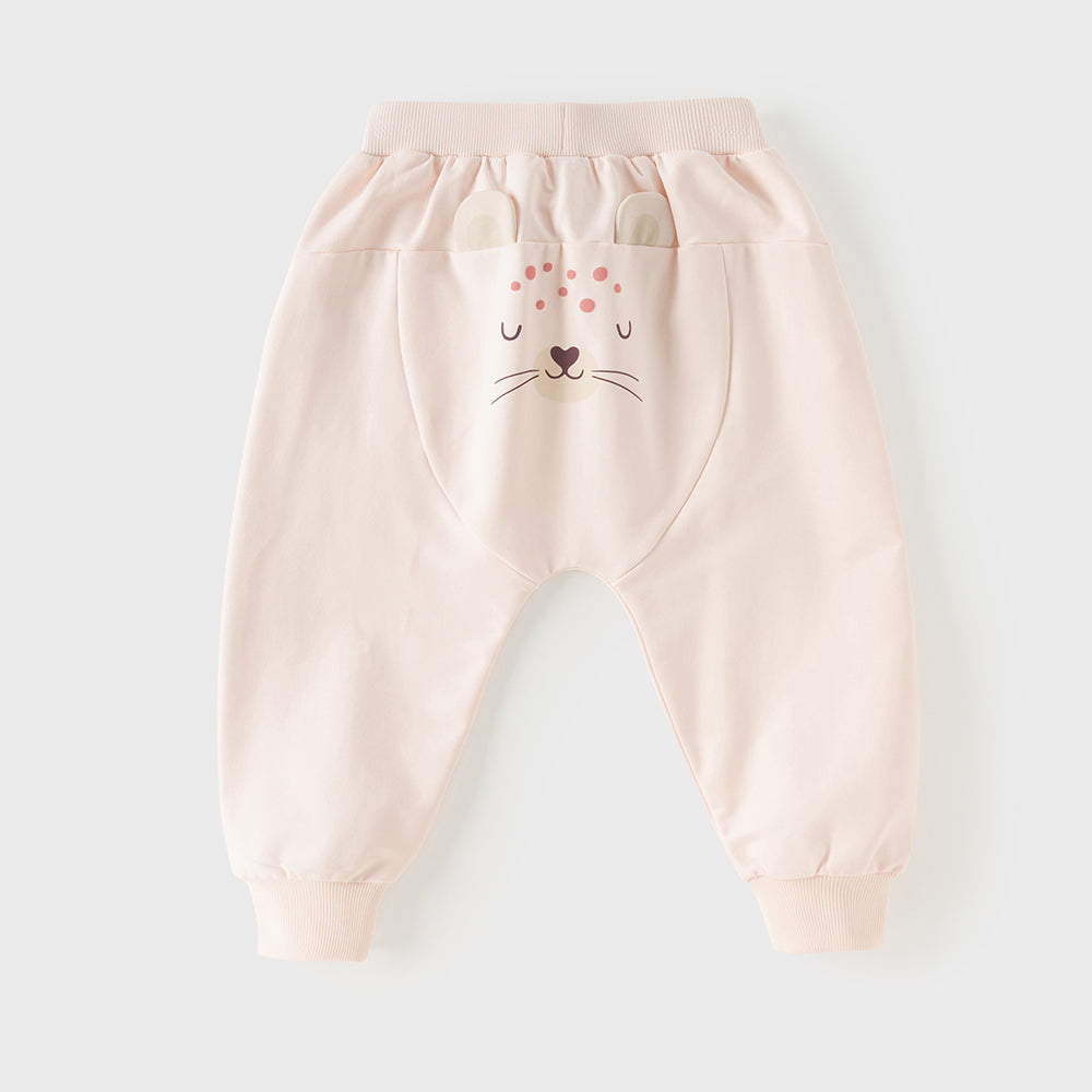 Dave&Bella Toddler Girls/Boys Pink/Grey Design Cute Print Capri Pants