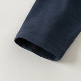 Dave&Bella Toddler Boys Navy Retro Soft Cozy Cotton Comfortable T-shirts