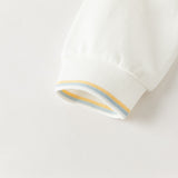 Dave&Bella Toddler Boys White Simple Versatile Comfortable Polos