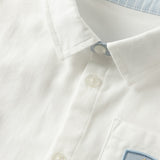 Dave&Bella Toddler Boys White Polo Collar Simple Versatile Cozy Cotton Preppy Shirts