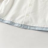 Dave&Bella Toddler Boys White Polo Collar Simple Versatile Cozy Cotton Preppy Shirts