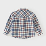 Dave&Bella Toddler Boys Blue White/Red Blue Plaid Cotton Comfortable Shirts