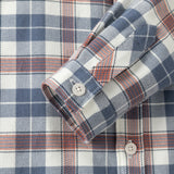 Dave&Bella Toddler Boys Blue White/Red Blue Plaid Cotton Comfortable Shirts
