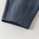 Dave&Bella Toddler Boys Blue Polo Collar Preppy Style Simple Pant Suits