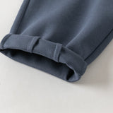 Dave&Bella Toddler Boys Blue Polo Collar Preppy Style Simple Pant Suits
