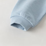 Dave&Bella Toddler Boys Blue Polo Collar Preppy Style Simple Pant Suits