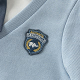 Dave&Bella Toddler Boys Blue Polo Collar Preppy Style Simple Pant Suits