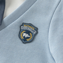 Dave&Bella Toddler Boys Blue Polo Collar Preppy Style Simple Pant Suits