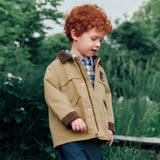 Dave&Bella Toddler Boys Dark Khaki Hooded Windproof Classic Coats