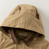 Dave&Bella Toddler Boys Dark Khaki Hooded Windproof Classic Coats