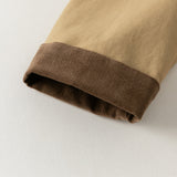 Dave&Bella Toddler Boys Dark Khaki Hooded Windproof Classic Coats