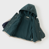 Dave&Bella Toddler Boys Green Hooded Waterproof Outdoor Lightweight Fleece Jackets