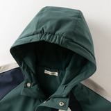 Dave&Bella Toddler Boys Green Hooded Waterproof Outdoor Lightweight Fleece Jackets
