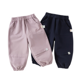 Dave&Bella Toddler Girls/Boys Purple/Navy Simple Versatile Soft Elastic Waist Jogger Pants