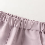 Dave&Bella Toddler Girls/Boys Purple/Navy Simple Versatile Soft Elastic Waist Jogger Pants