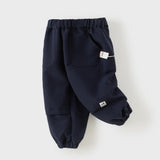 Dave&Bella Toddler Girls/Boys Purple/Navy Simple Versatile Soft Elastic Waist Jogger Pants