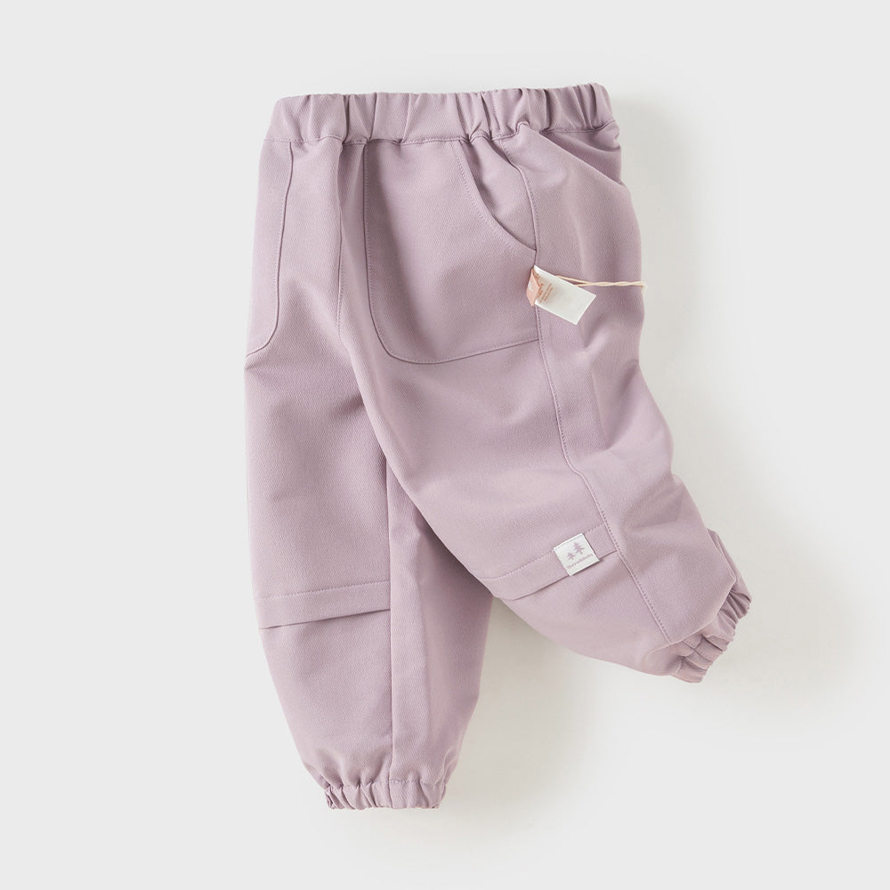 Dave&Bella Toddler Girls/Boys Purple/Navy Simple Versatile Soft Elastic Waist Jogger Pants