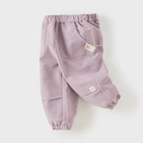 Dave&Bella Toddler Girls/Boys Purple/Navy Simple Versatile Soft Elastic Waist Jogger Pants