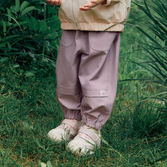 Dave&Bella Toddler Girls/Boys Purple/Navy Simple Versatile Soft Elastic Waist Jogger Pants