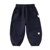 Dave&Bella Toddler Girls/Boys Purple/Navy Simple Versatile Soft Elastic Waist Jogger Pants