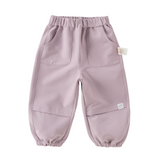 Dave&Bella Toddler Girls/Boys Purple/Navy Simple Versatile Soft Elastic Waist Jogger Pants