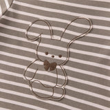 Dave&Bella Toddler Girls/Boys Gray Pink/Blue Striped Cute Print Soft Cotton T-shirts