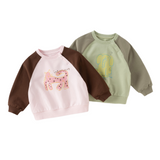 Dave&Bella Toddler Girls/Boys Pink/Green Cute Animal Print Comfortable Sweatshirts