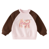 Dave&Bella Toddler Girls/Boys Pink/Green Cute Animal Print Comfortable Sweatshirts