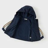 Dave&Bella Toddler Boys Navy Hooded Cozy Soft Comfortable Cotton Versatile Coats