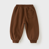 Dave&Bella Toddler Boys Navy/Dark Brown Simple Soft Elastic Waist Jogger Pants